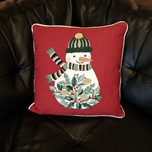 Pier 1 Snowman Pillow Holiday Accent Pillow